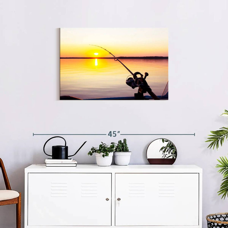 Senne Fishing At Sundown, 20'' H x 30'' W