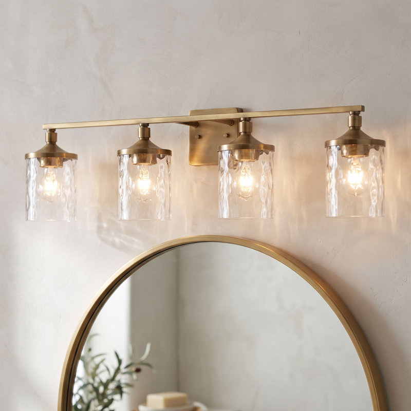 Baldwin 24'' W 3-Light Dimmable Vanity Light, Aged Brass, 4 Lights