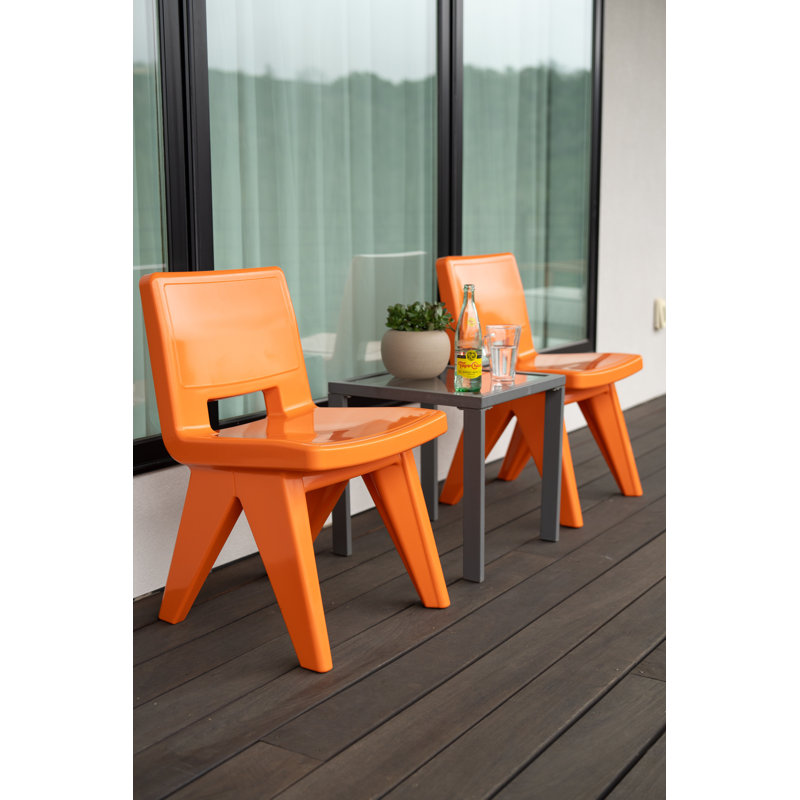 Fresco Outdoor Dining Side Chair, Vintage Orange