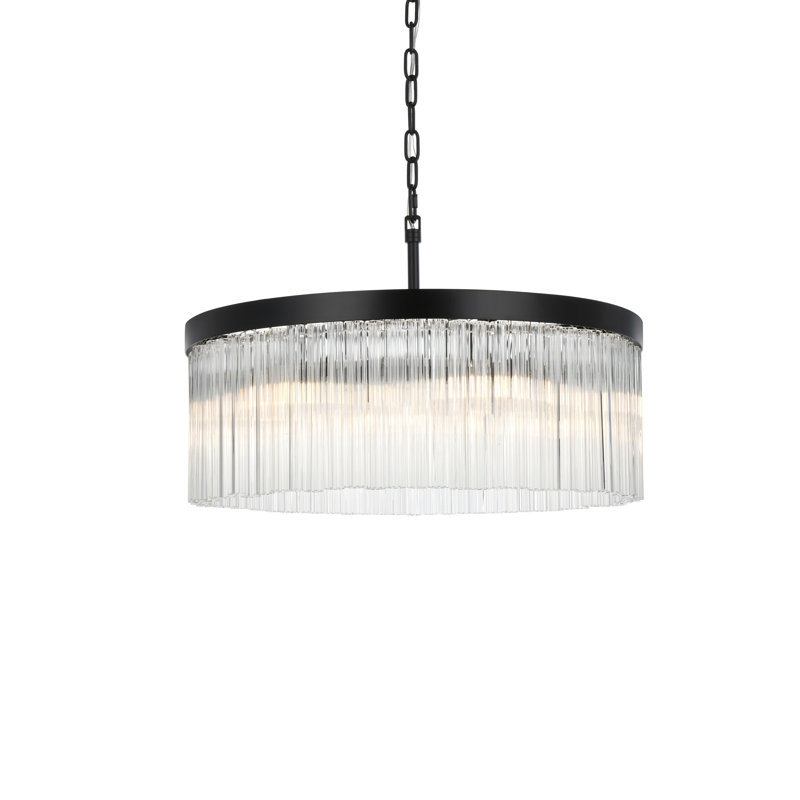 Lustre Lu 24 pouces , Noir, noir, noir, noir