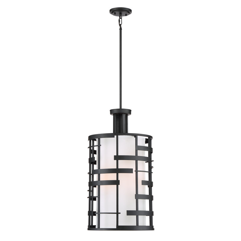 Luminaire suspendu cylindrique unique à 4 lumières Carnbrock