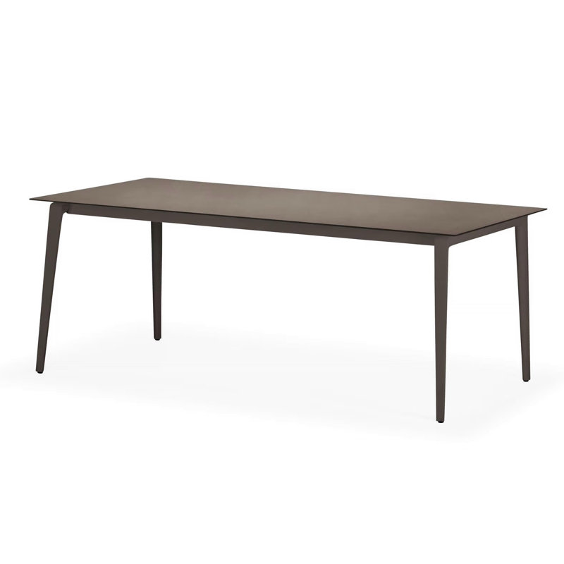 WA Outdoor Teak Dining Table, Teak, 39.25" W x 78.75" L x 29.5" H, Black Pepper