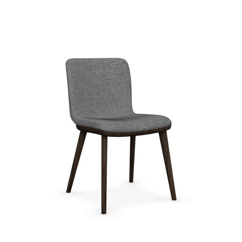 Annie Upholstered Dining Chair with Wooden Legs, Sand, Smoke