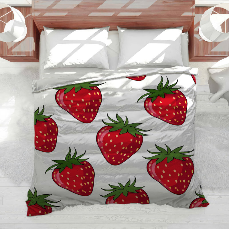Strawberries Bedding Fruit Comforter Cottage, Twin Comforter