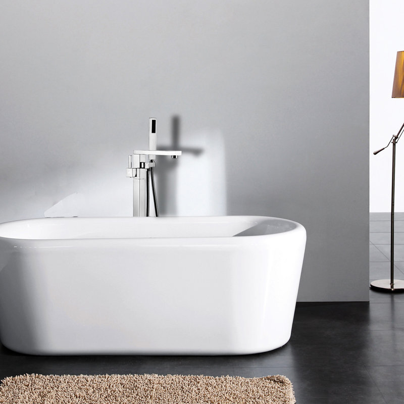 Brushed Nickel Tub Faucet With Hand Shower - Solid Construction, 3.9 Gpm Water Flow, Bathtub Filler 6.02 In Product Width