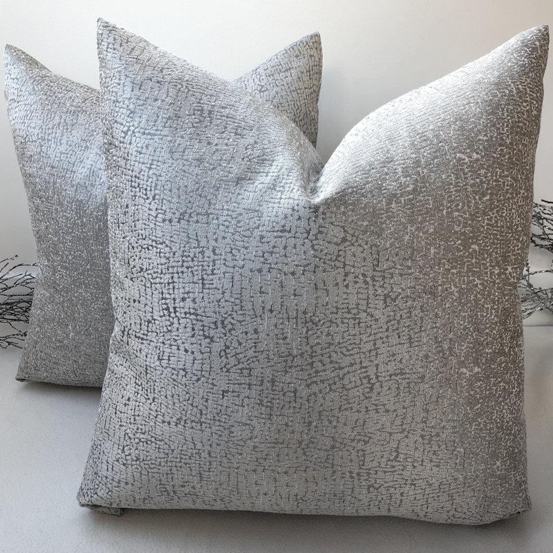 Abstract Silver Square Cushion Cover, Silver