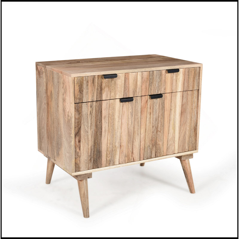 Stylish - Style 2 -Drawer 2 -Door Cabinet , Mango Wood In Natural Finish