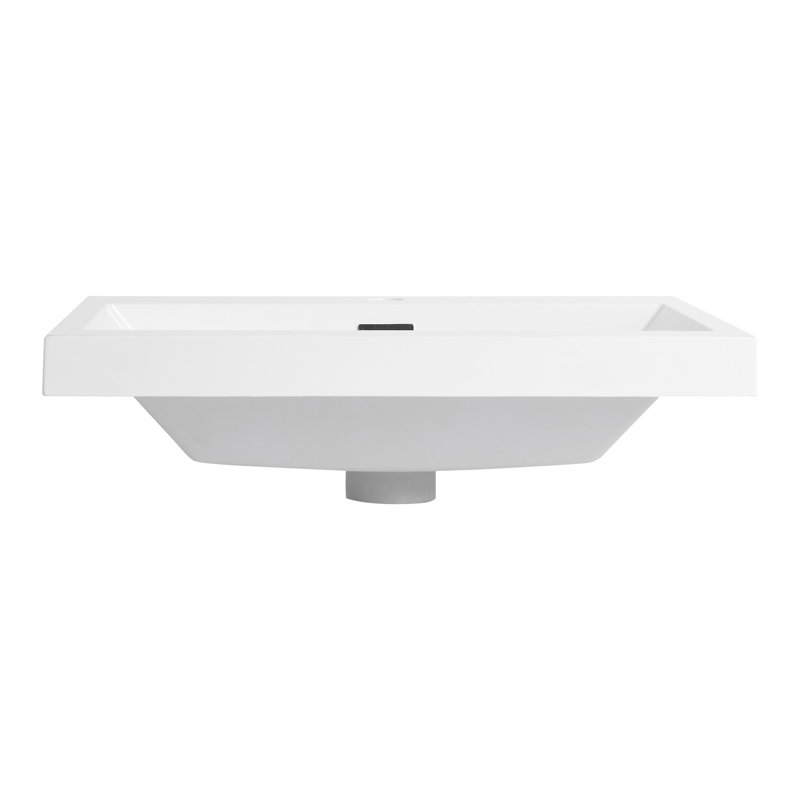 Lavabo de salle de bain 24 po en blanc brillant, révélant une nature durable et élégante 24 po, brillant