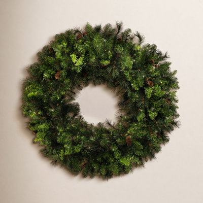 Faux Fir Lighted Wreath
