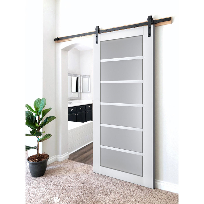 Porte de grange Veregio, 79,5 po x 17 po, Blanc