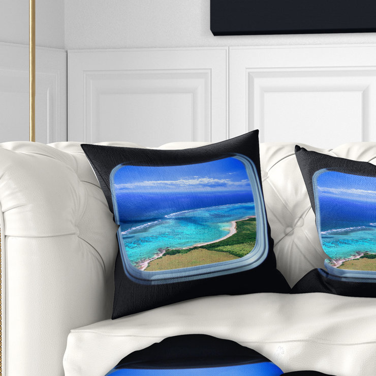 Coussin de fenêtre seascape ocean view from, 16 po x 1 po, Coussin décoratif