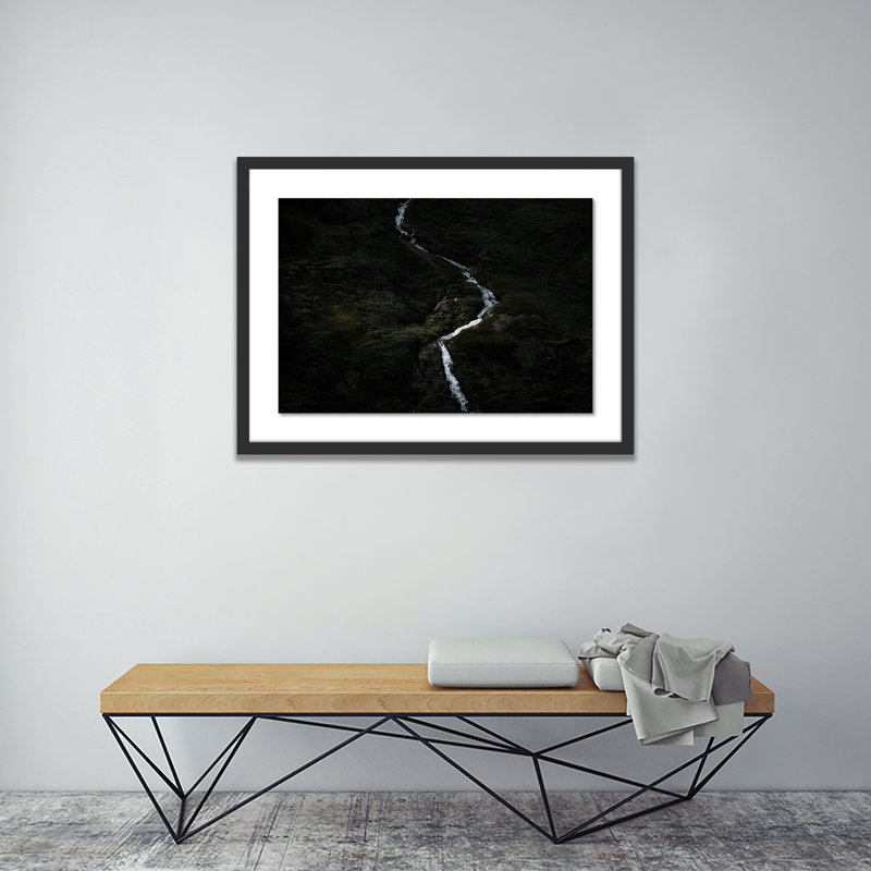 Winding Print by Michael Schauer, 18" H x 24" W x 1.5" D, Black