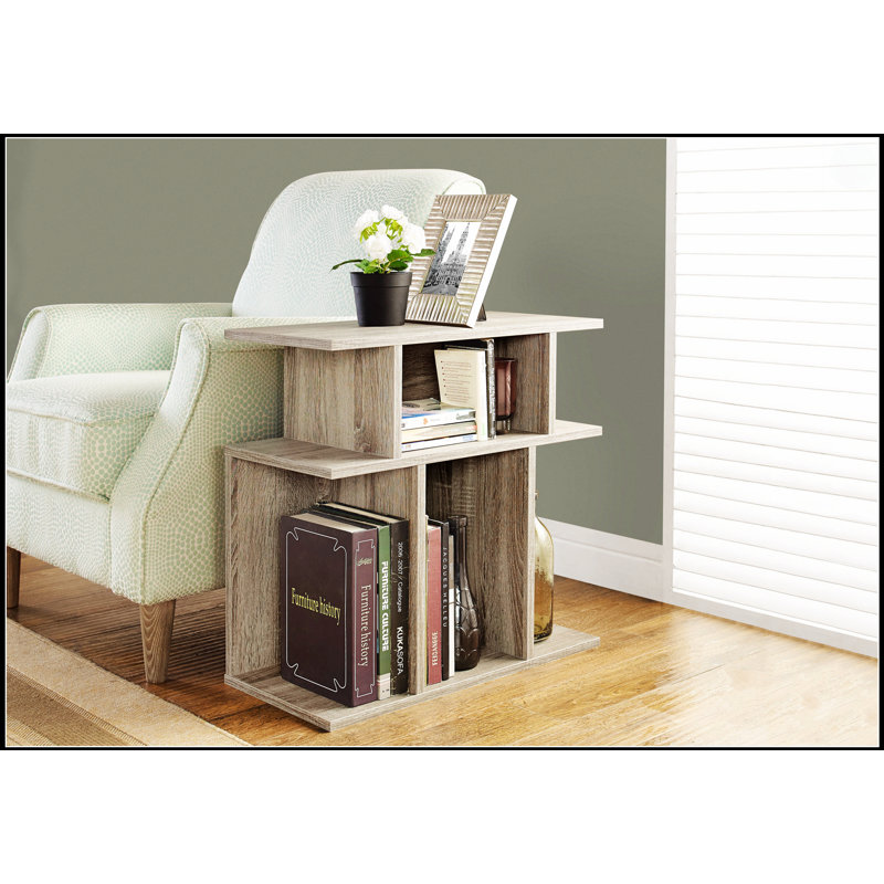 Table d'appoint polyvalente et contemporaine avec six tablettes ouvertes, parfaite pour le salon et la chambre à coucher