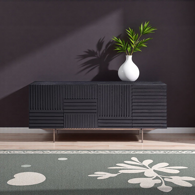 Buffet simple de style nordique moderne, H 31,5 po x l 70,8 po x P 17,7 po