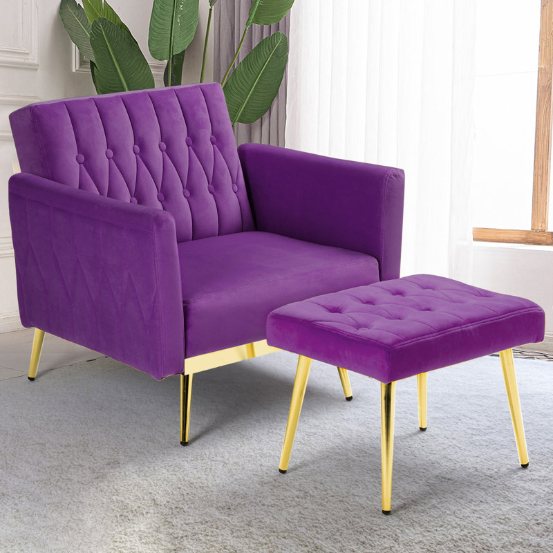 Fauteuil d'appoint Siemon, Velours mauve