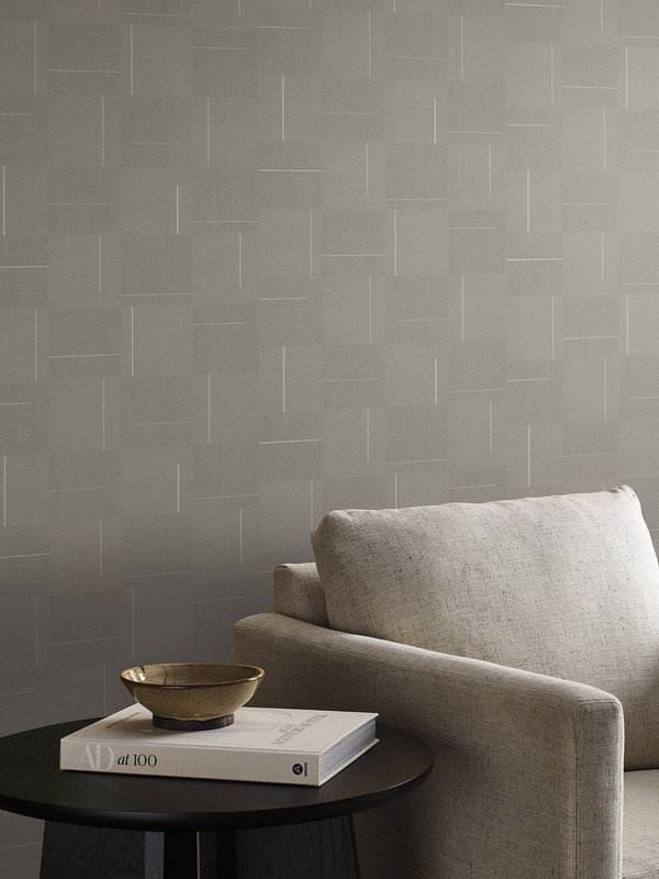 Papier peint Birpa Geo Block Weave, Taupe