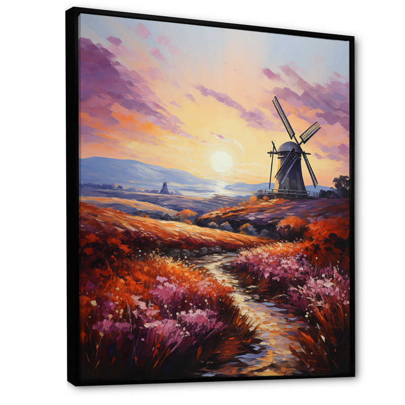 «Bareerah Mills Autumn Mill Reflection I», reproduction sur toile, H 32 po x l 16 po x P 1 po, Cadre flottant noir