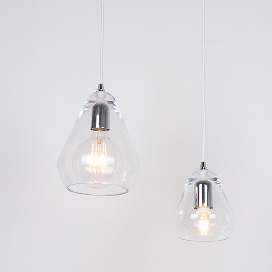 Core 1 - Light Pendant, 9.4" H x 5.9" W x 5.9" D, Clear