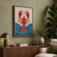 Lobster and Waves Retro - Wrapped Canvas-319982234-319982183