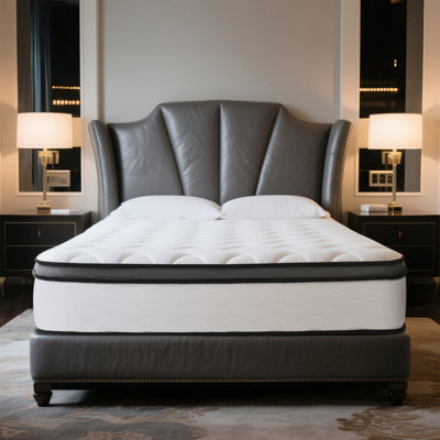Matelas pour grand lit hybride 12 po - Mousse viscoélastique imprégnée de gel mi-ferme et ressorts pour soulager les maux de dos, sommeil rafraîchissant, soulagement de la pression pour les dormeurs latéraux, matelas dans une boîte