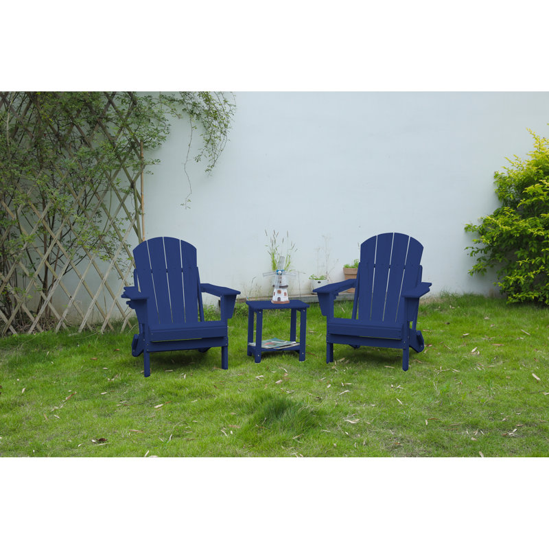 Les chaises pliantes en composite bleu marine de 2 chaises, pratiques et confortables, se détendent à l'extérieur avec un large accoudoir
