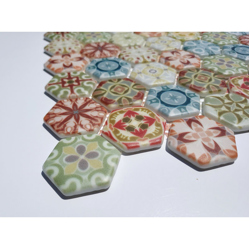 Carreau de mosaïque en verre nid d'abeille 1,5 "x 1,5"