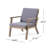 Temecula outdoor acacia wood 4-seater chat set: gray finish with dark gray cushions, loveseat, coffee table & 2 club chairs