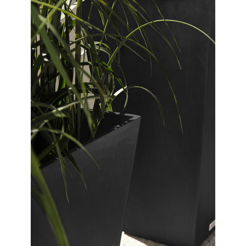 Midland 26" Black Recycled Plastic Tall Square Planter