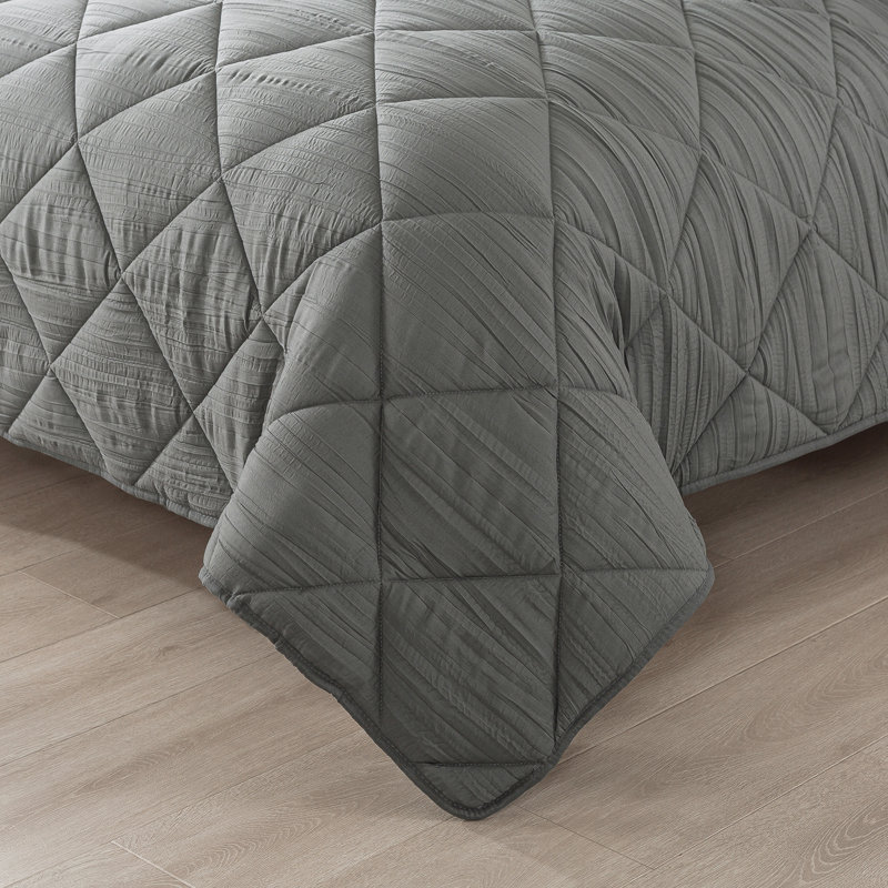 Ensemble d'édredon en microfibre WC01-20211110, Grand édredon, gris