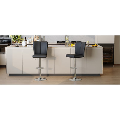 Ensemble de 2 tabourets de bar modernes en polyuréthane blanc