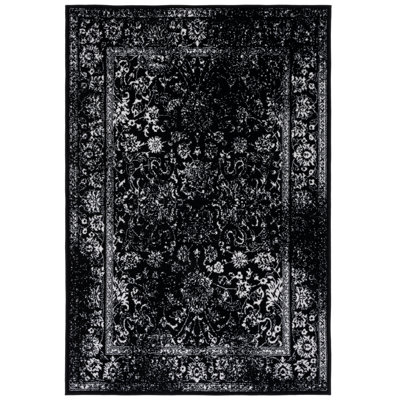 Ellarene Adirondack Blossom Vine Area Rug In Black & Ivory