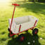 Chariot utilitaire de jardin à 4 roues en métal et bois rouge d'une capacité de 260 lb