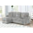 Plush Sectional Sofa W/ Pull Out Sleeper Made With Velvet Fabric- Gray-241072960