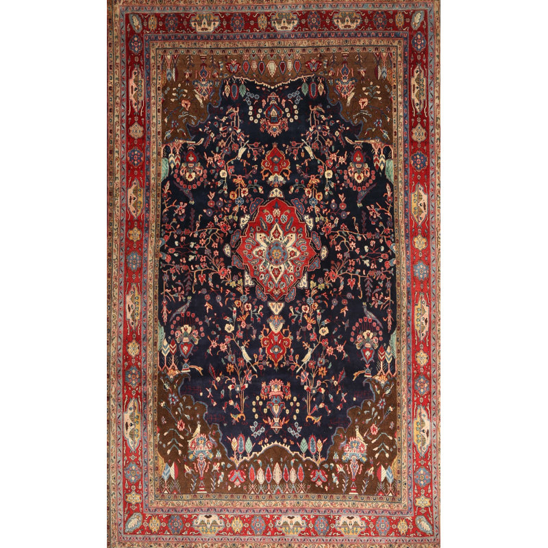 Tapis brun/beige traditionnel Calcott, Rectangle 5 pi x 7 pi