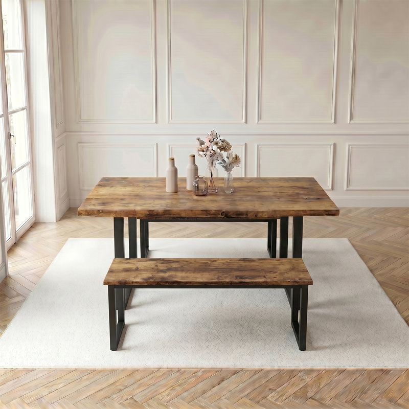6 -Person Dining Set, Antique-style wood