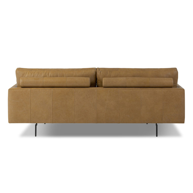 Melle Sofa-87"-Omari Natural, Lipari Camel Genuine Leather