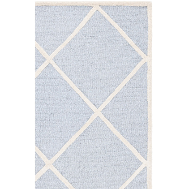 Sanyla Hand Tufted Wool Geometric Rug, Square 6'
