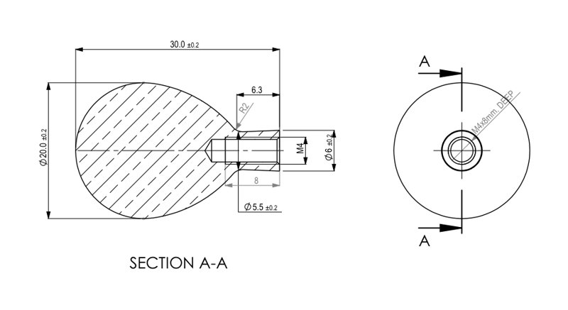 Tari 20mm Diameter Round Knob Multipack, Polished Copper