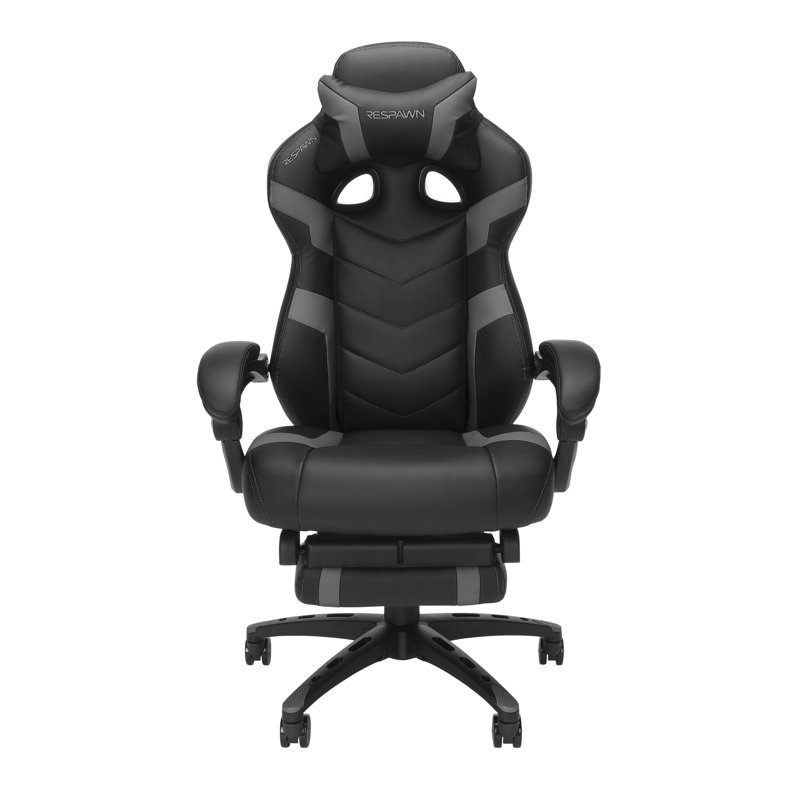 Gray Ergonomic Reclining Gaming Chair with Footrest and Armrests