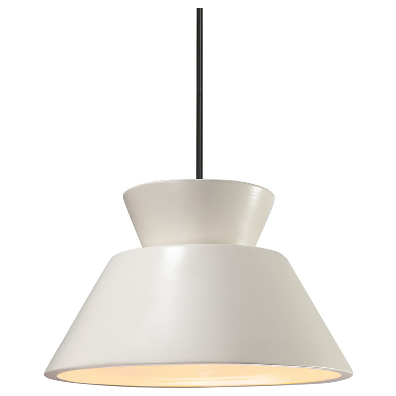 Suspension trapézoïdale - tige rigide, Bronze foncé, Incandescente (non incluse), Blanc mat