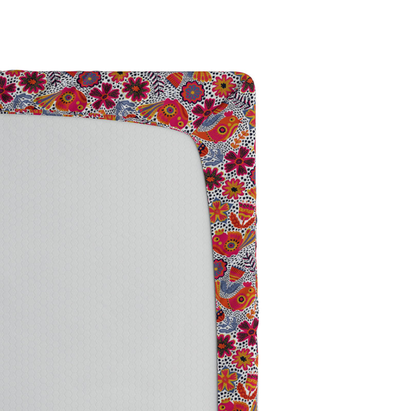 Microfiber Floral Fitted Sheet, Full Fitted Sheet, Red Floral