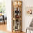Oak Curio Showcase - Exquisite Design With Toppling And Illumination Corner Storage Unit Lighted In Stylish Adjustable Shelves-998179728