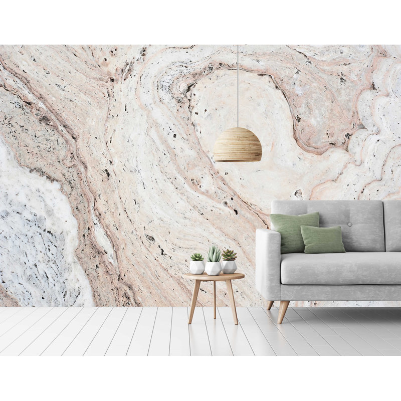 Papier peint amovible abstrait Crack Marble, L 35,04 po x l 55 po