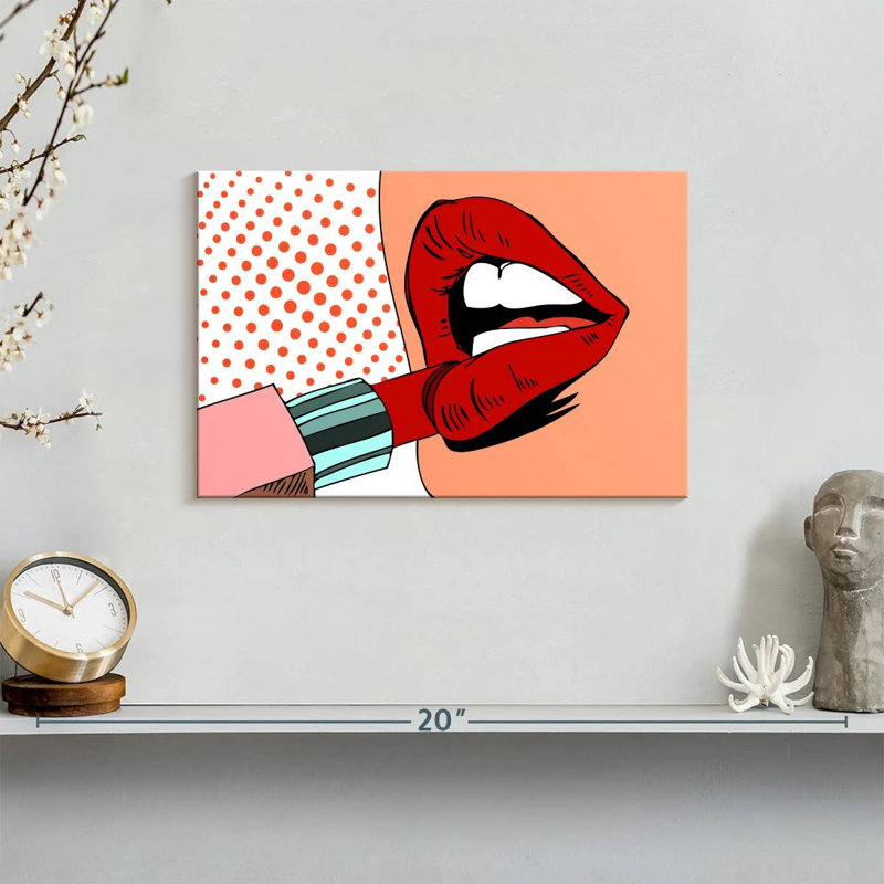 Shuttleworth Retro Pop Red Lips, 8" H x 12" W