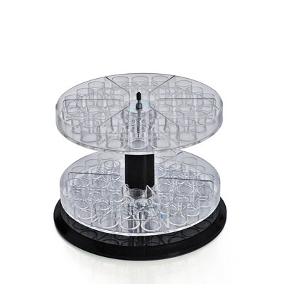 Two Tier Revolving Display 8"H x 11"Dia. - round slot 1"dia