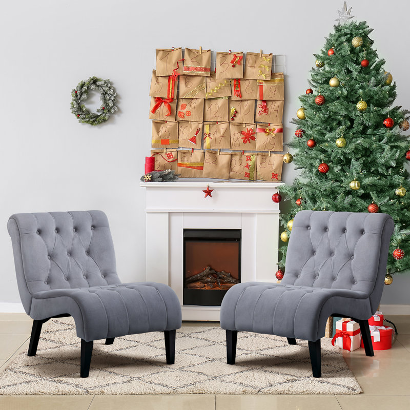 Dorothe Velvet Slipper Chair, Gray Velvet, 2