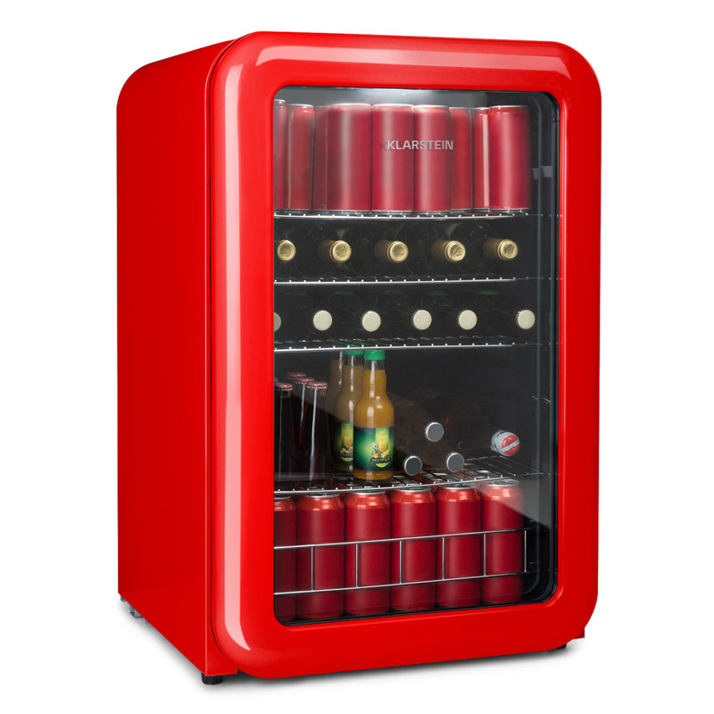 Klarstein PopLife 115m³ L Freestanding Mini Fridge, Red