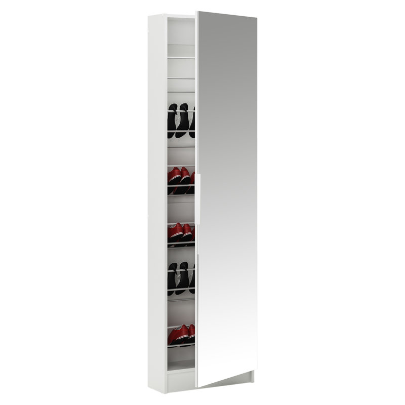12 Pair Shoe Storage Cabinet, Pearl