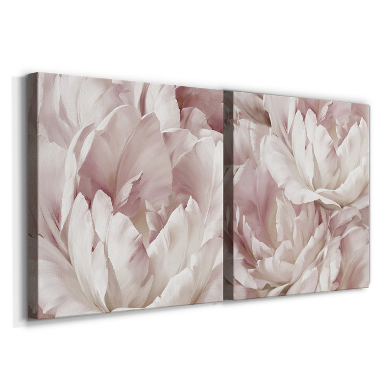 Intime Blush III - ensemble de 2 reproductions d'art sur toile tendue, H 10 po x l 10 po x P 1 po