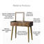 Table de coiffeuse rétro avec miroir rabattable et pieds en métal doré